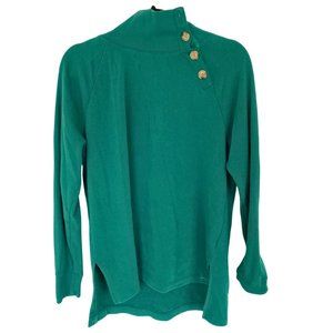 J. CREW Factory Wide button-collar pullover sweatshirt Green Size S